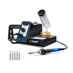 ЗУБР ПС-60Ц, 9-в-1, 90 - 480°C, 60 Вт, цифровая паяльная станция / 55333